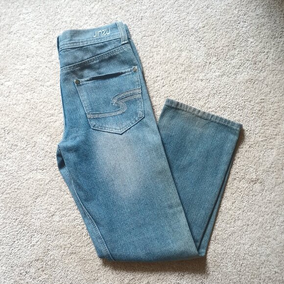 Jinzu Girls Bootcut Jeans Size 14 Embroidered front pockets 100% Cotton - Picture 2 of 9